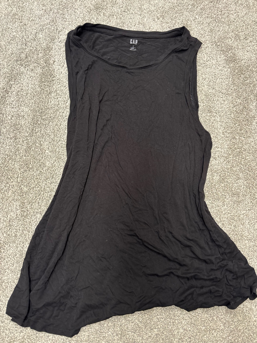 GAP Black Relaxed Ribbed Tank